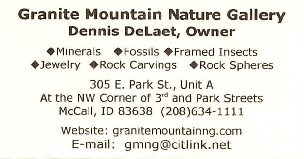 bus. card image of Granite Mountain Nature Gallery